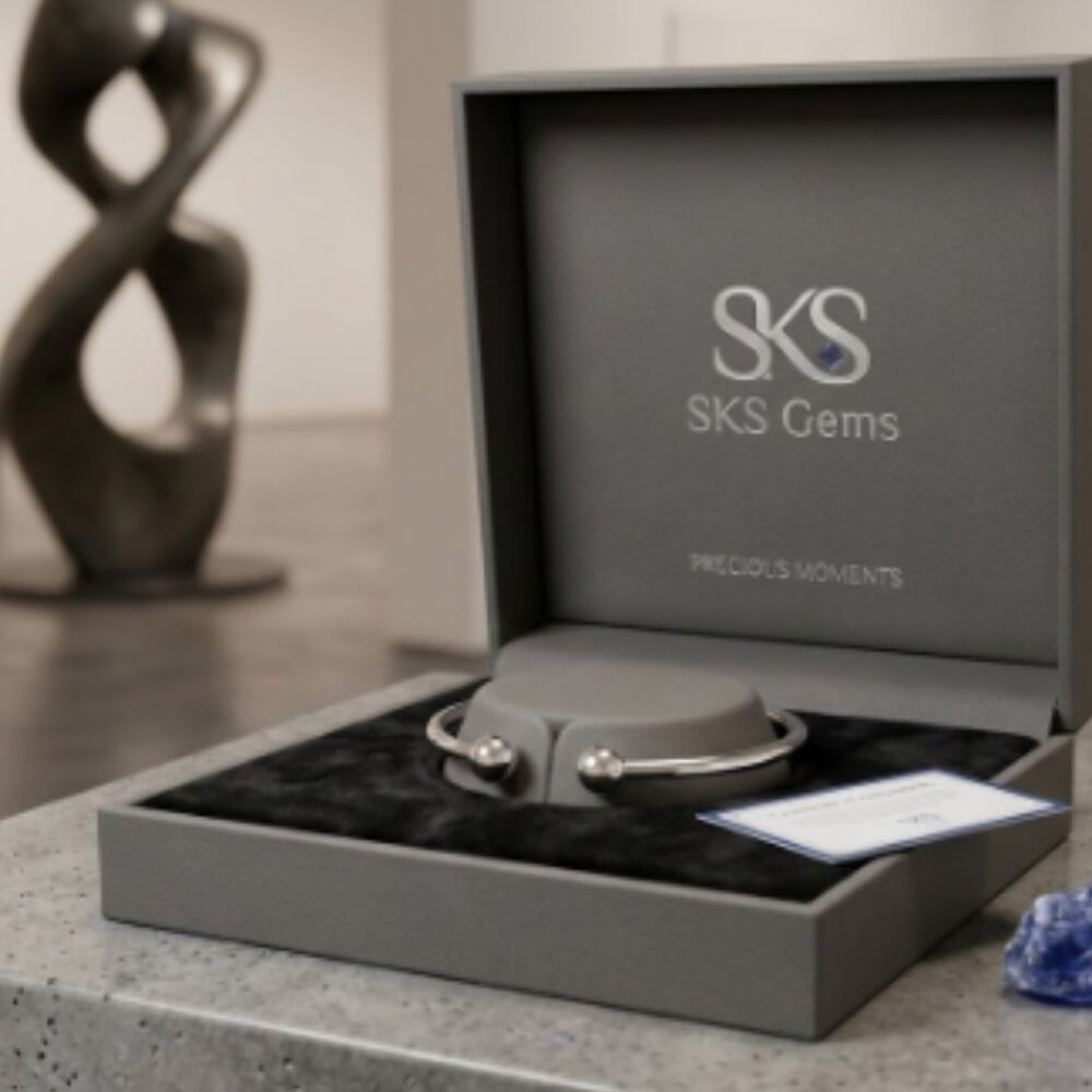 SKS Unisex Sterling Silver 925 Open Cuff Bracelet